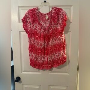 Faded Glory Pink and White Women's Blouse